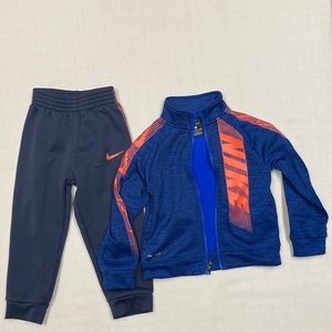 Nike Therma Fit Fleece full-zip jacket & pants set, Blue & Navy, 3T, discounted